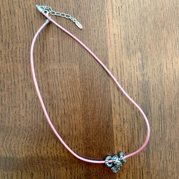 Pandora Leather Corded Necklace with Ballet Charm - Picture 2 of 5